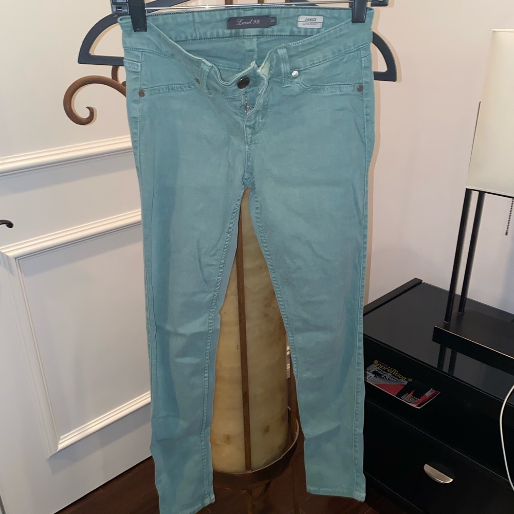 Level 99 teal denim jegging